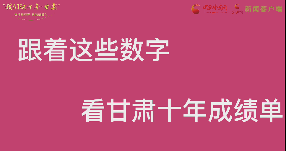 【快閃】前方高能！十年成績單 跟著這些數(shù)字看甘肅