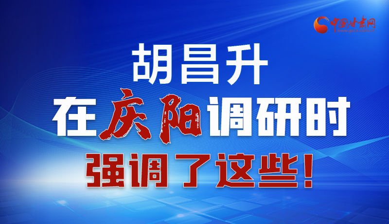 圖解|胡昌升在慶陽調(diào)研時強調(diào)了這些！