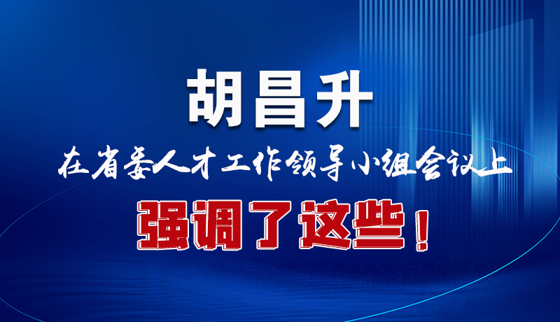 圖解|胡昌升在省委人才工作領(lǐng)導(dǎo)小組會議上強調(diào)了這些!