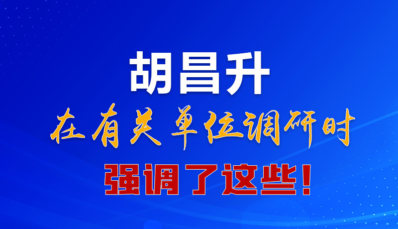 圖解|胡昌升在有關(guān)單位調(diào)研時(shí)強(qiáng)調(diào)了這些！