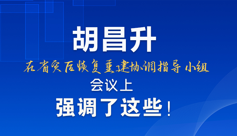 圖解|胡昌升在省災后恢復重建協(xié)調指導小組會議上強調了這些！