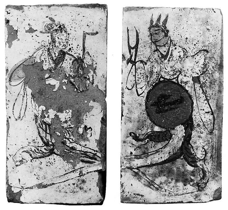 高臺縣博物館藏魏晉墓出土的女媧、伏羲畫像磚