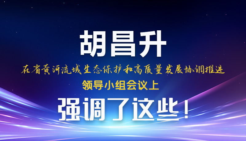 圖解|胡昌升在省黃河流域生態(tài)保護和高質量發(fā)展協(xié)調推進領導小組會議上強調了這些！