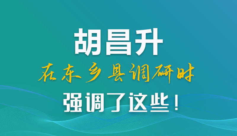 圖解|胡昌升在東鄉(xiāng)縣調(diào)研時(shí)強(qiáng)調(diào)了這些！