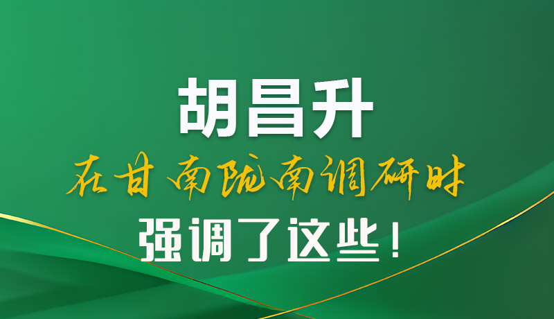 圖解|胡昌升在甘南隴南調(diào)研時強調(diào)了這些！