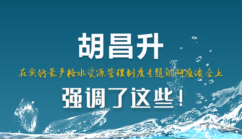 圖解|胡昌升在實行最嚴格水資源管理制度專題調(diào)研座談會上強調(diào)了這些！