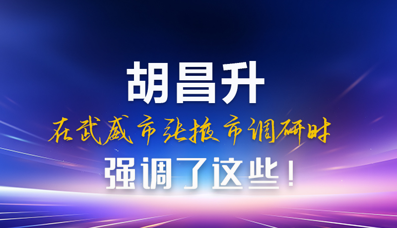 圖解|胡昌升在武威市張掖市調(diào)研時強調(diào)這些！