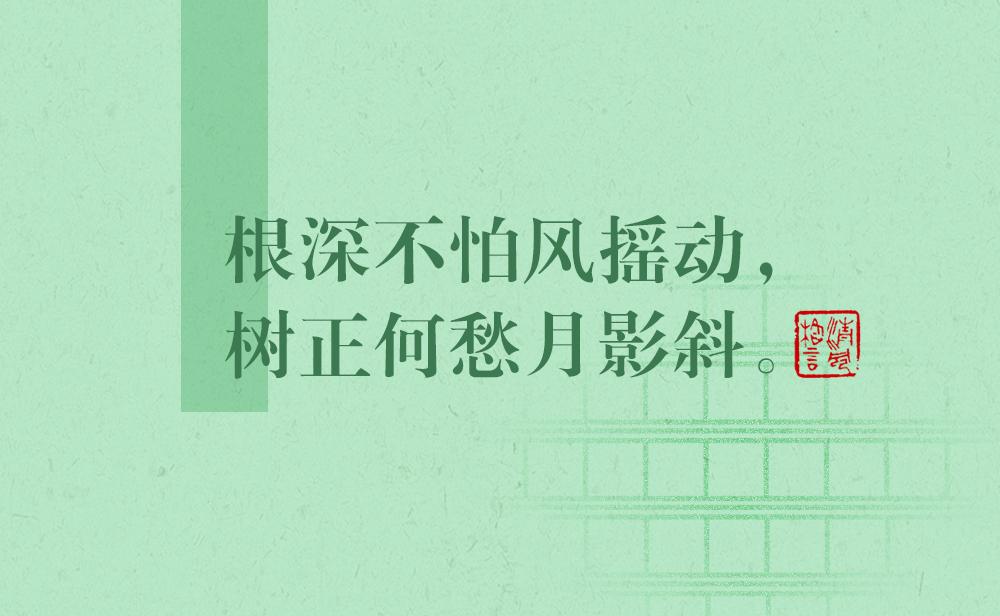 清風(fēng)格言 | 根深不怕風(fēng)搖動(dòng)，樹正何愁月影斜