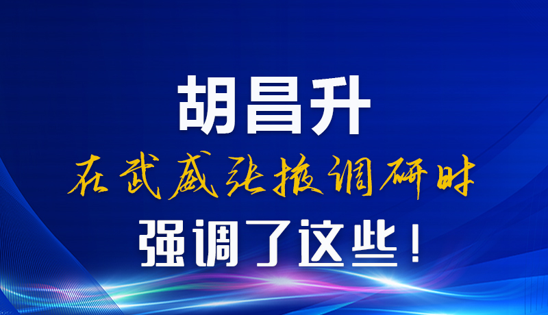 圖解|胡昌升在武威張掖調(diào)研時(shí)強(qiáng)調(diào)了這些！